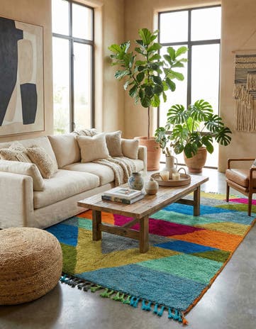 5' 5 x 7' 10 Hand Knotted Moroccan Wool Rug