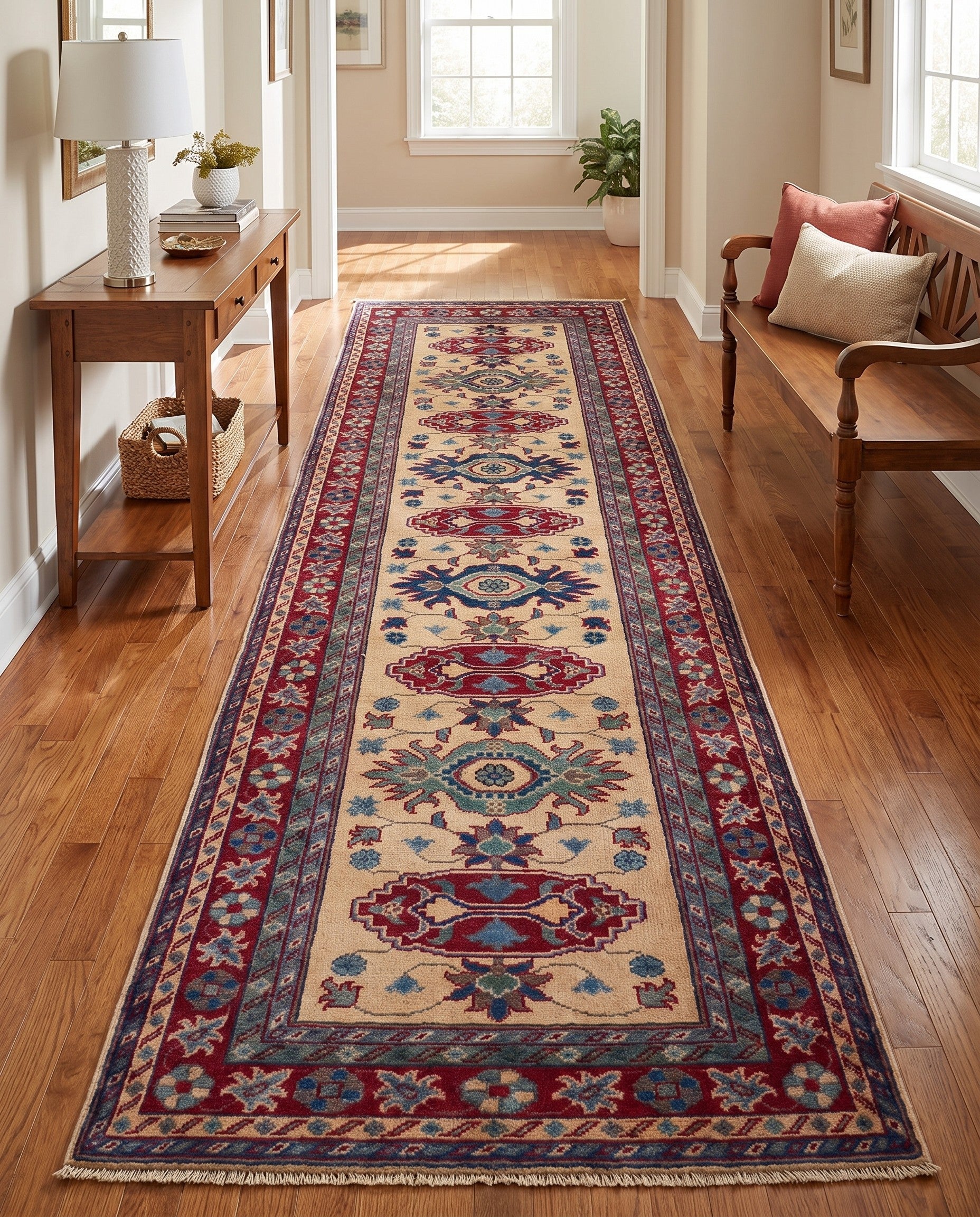 Detail image 3 of 10: 2' 8 x 9' 11 Hand Knotted Kazak Runner Rug