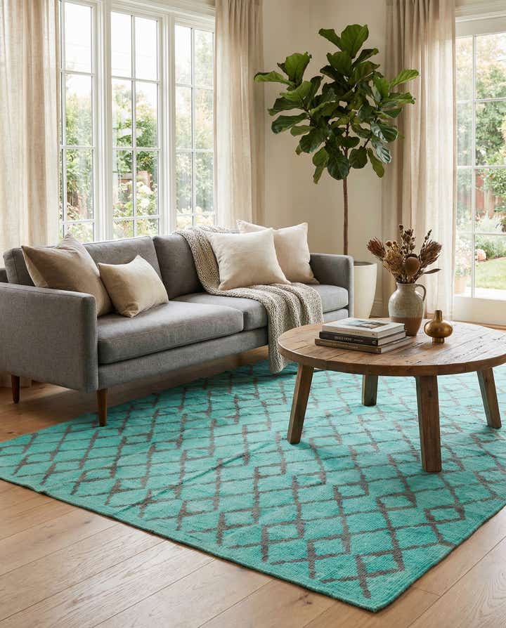 6' 1 x 7' 5 Hand Woven Kilim Modern Wool Rug