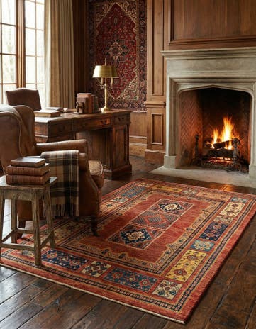 3' 7 x 5' 5 Kashkuli Wool Rug