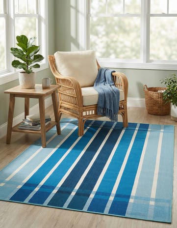 4' x 6' Easy-Clean Ribbon Indoor / Outdoor Rug