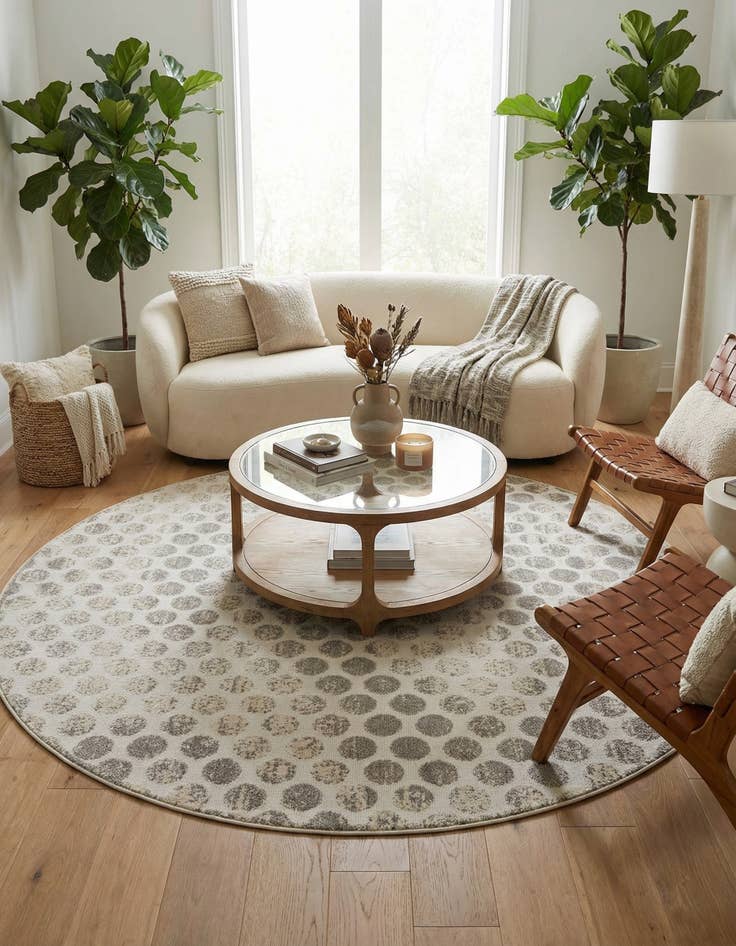 Detail image of 10' x 10' Easy-Clean Sabrina Soto Indoor / Outdoor Round Rug