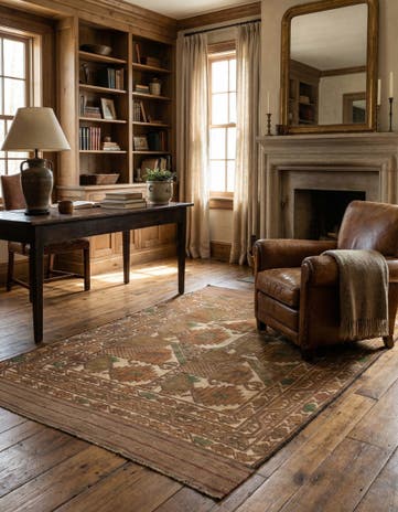4' 4 x 6' Hand Woven Sumak Wool Rug