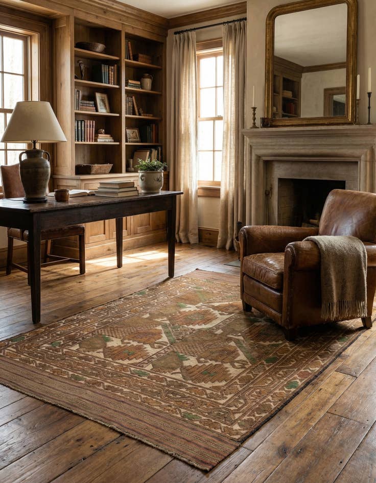Detail image of 4' 4 x 6' Hand Woven Sumak Wool Rug