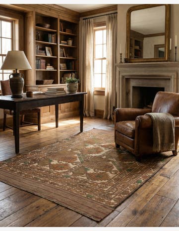 4' 4 x 6' Hand Woven Sumak Wool Rug