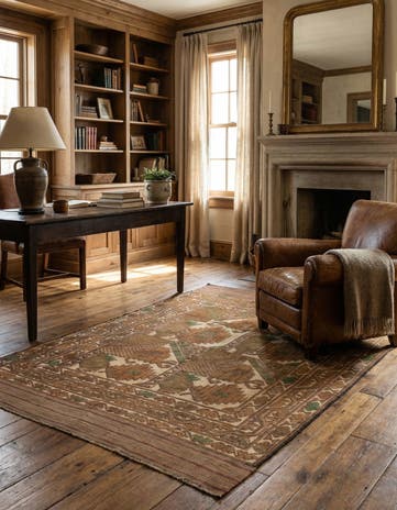 4' 4 x 6' Hand Woven Sumak Wool Rug