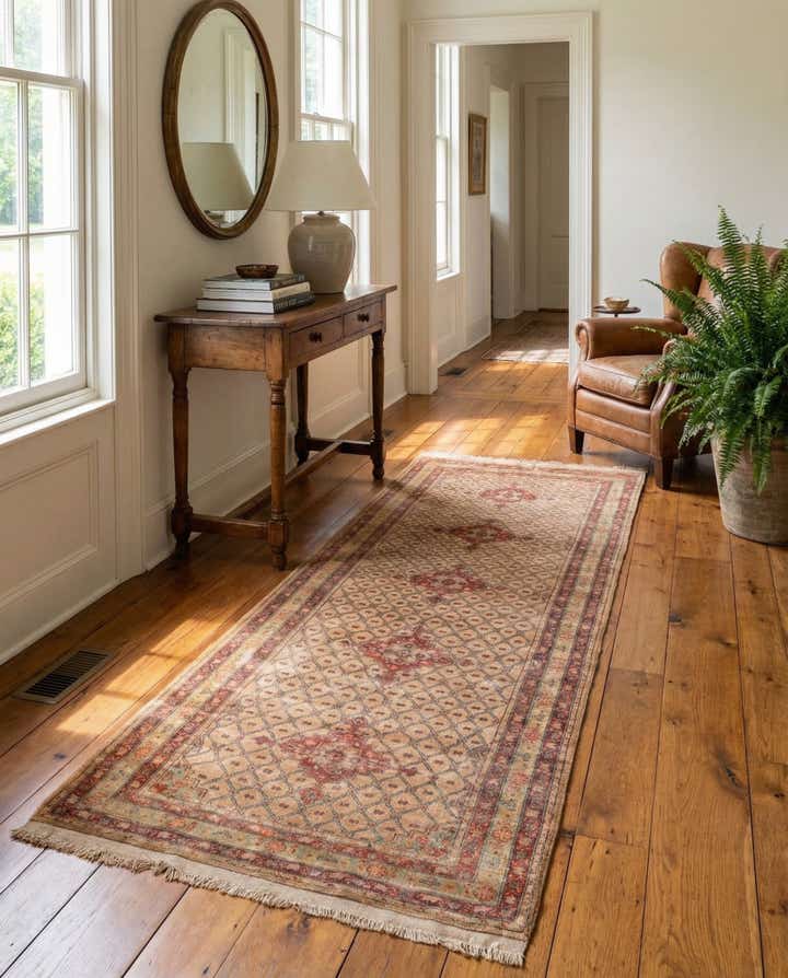 3' 5 x 6' 10 Hand Knotted Ultra Vintage Persian Wool Runner Rug