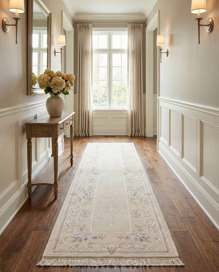 Detail image of 2' 9 x 9' 8 Hand Knotted Darya Wool Runner Rug