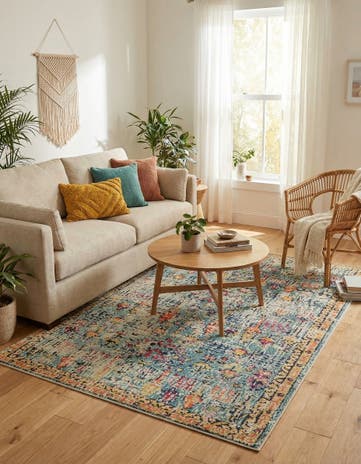 Blue Washable El Paso Rug