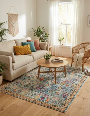 Blue Washable El Paso Rug