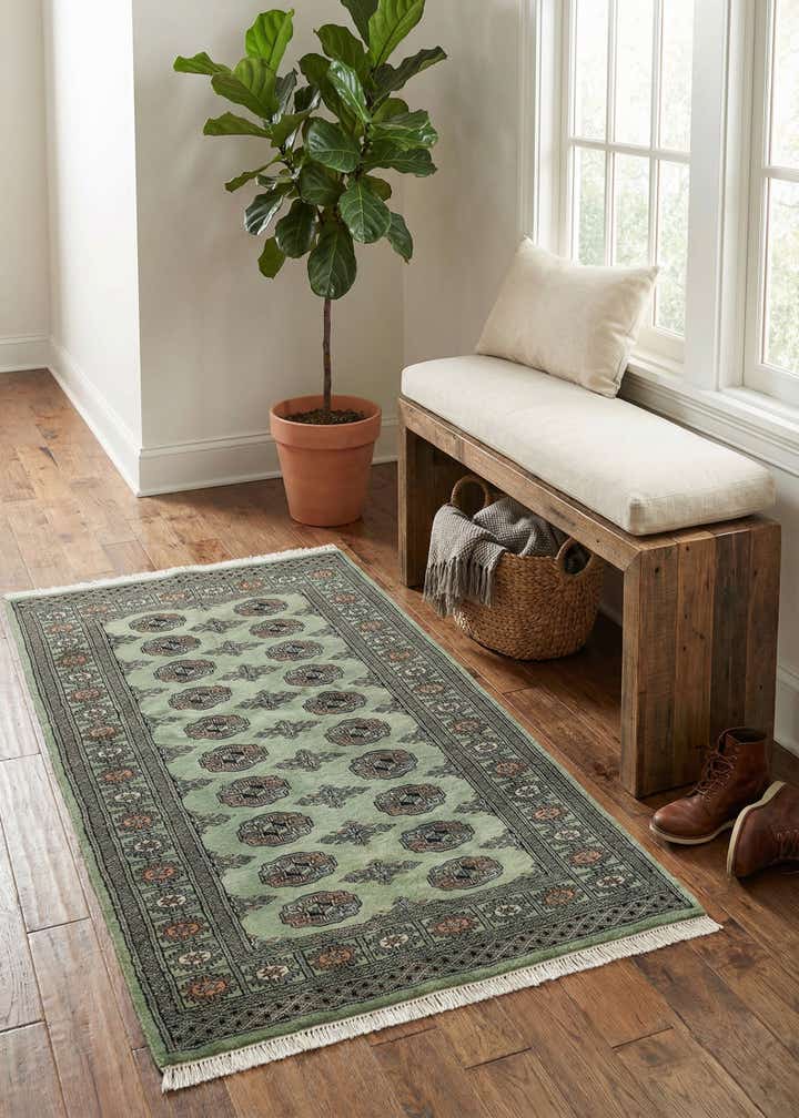 3' 1 x 4' 10 Hand Knotted Bokhara Oriental Wool Rug