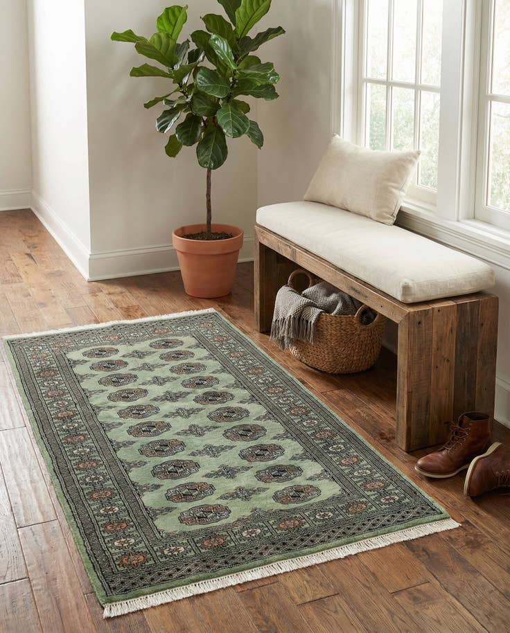 Detail image of 3' 1 x 4' 10 Hand Knotted Bokhara Oriental Wool Rug