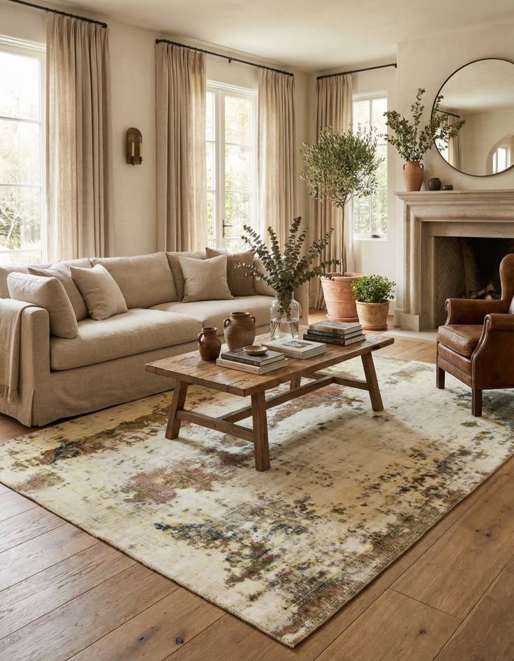 Detail image of  7' 3 x 9' 7  Hand Knotted Ultra Vintage Persian Wool Rug