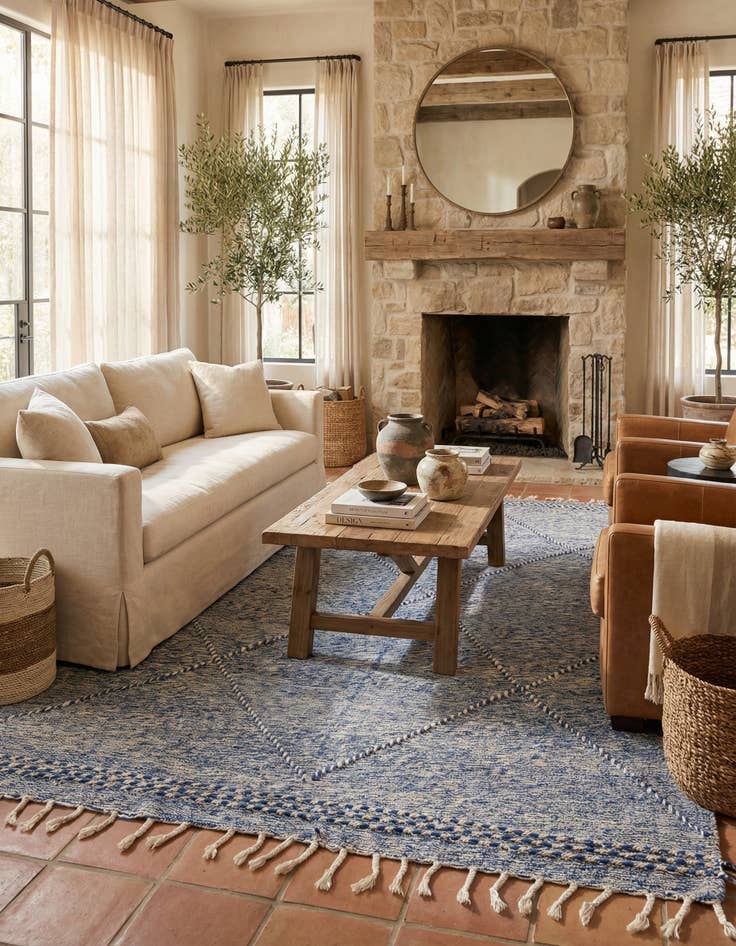 Detail image of 6' 5 x 10' 5  Hand Knotted Moroccan Wool Rug