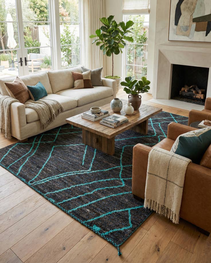 Detail image of 8' x 10' 1 Hand Knotted Moroccan Wool Rug