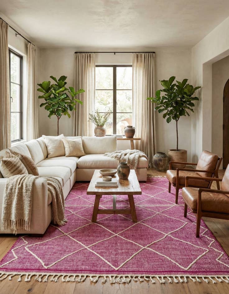 Detail image of 6' 6 x 10' 2  Hand Knotted Moroccan Wool Rug