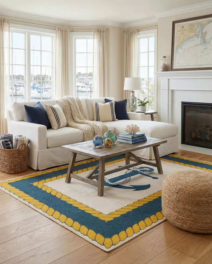 9' x 12' Easy-Clean Coastal Indoor / Outdoor Rug