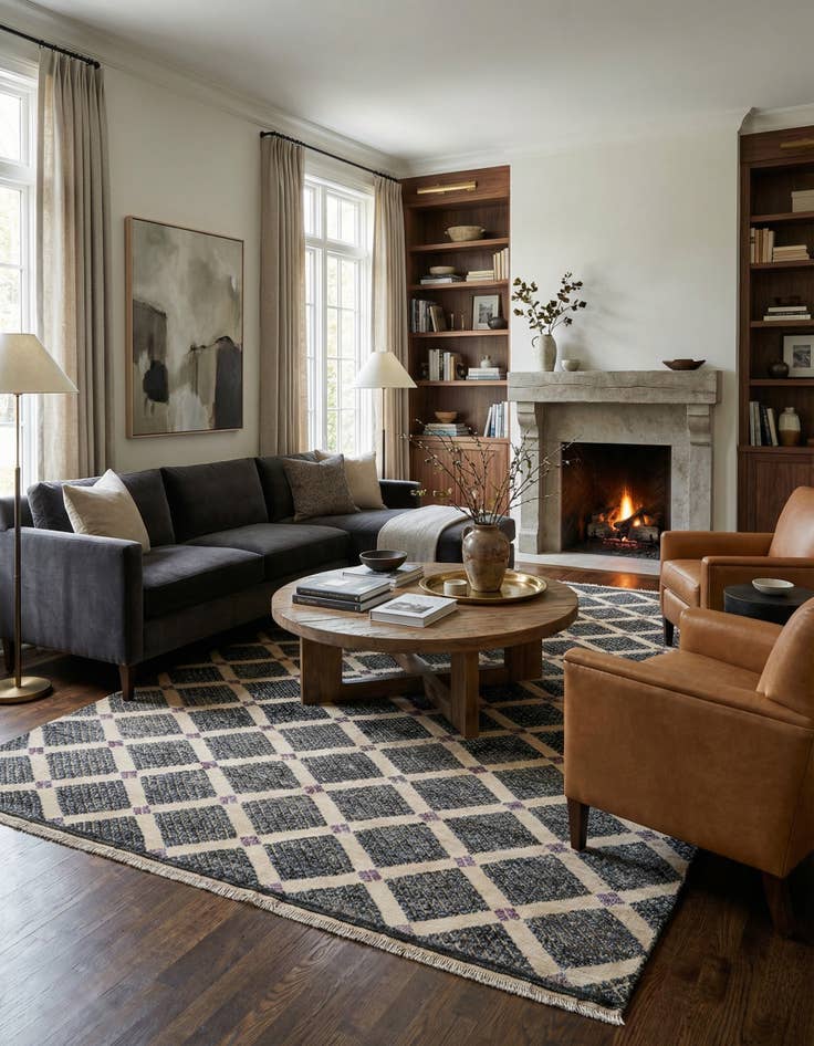 Detail image of 6' 5 x 10' 2  Hand Knotted Darya Wool Rug