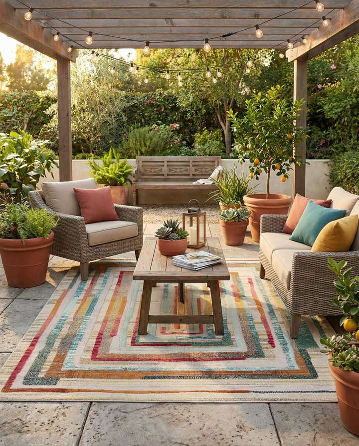 7' 10 x 10' Easy-Clean Casablanca Indoor / Outdoor Rug