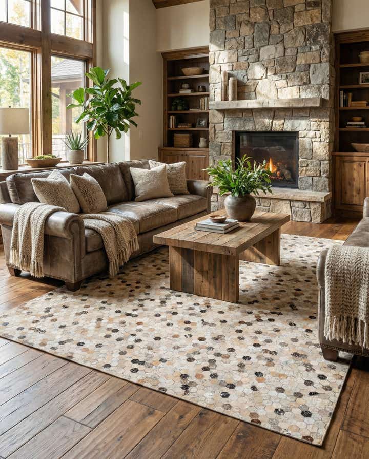 5' 6 x 7' 7 Cowhide Stocks Rug