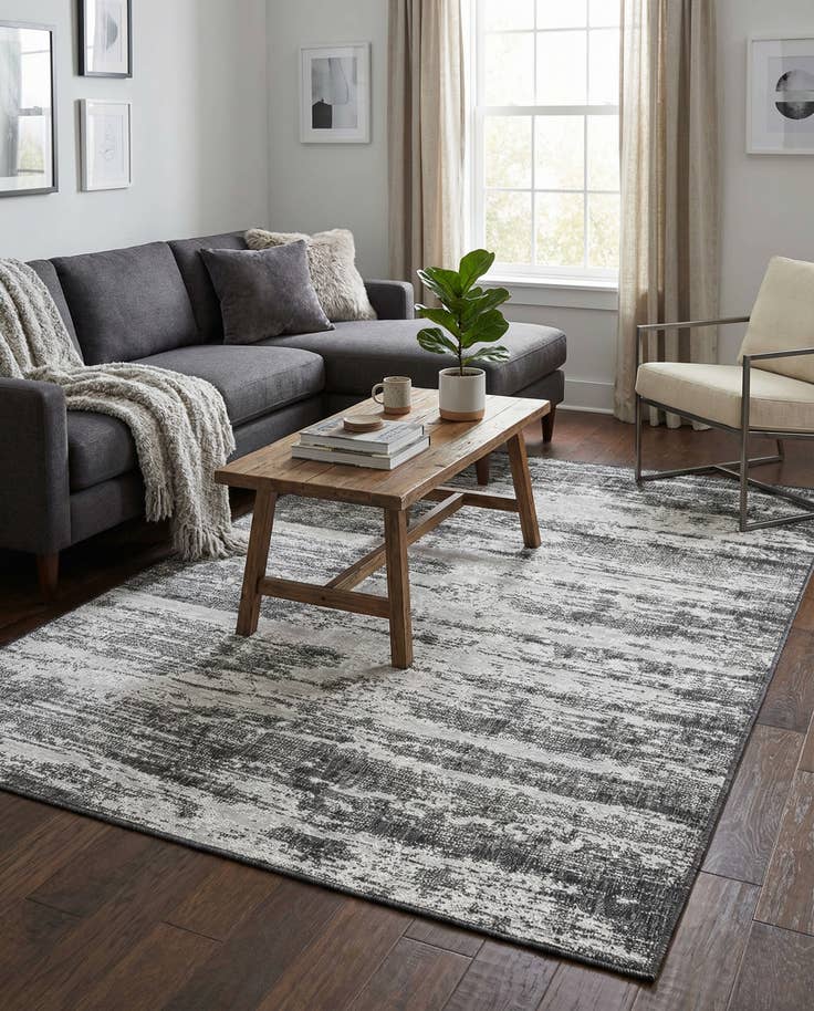 Detail image of 5' 3 x 8' Easy-Clean Modern Indoor / Outdoor Rug