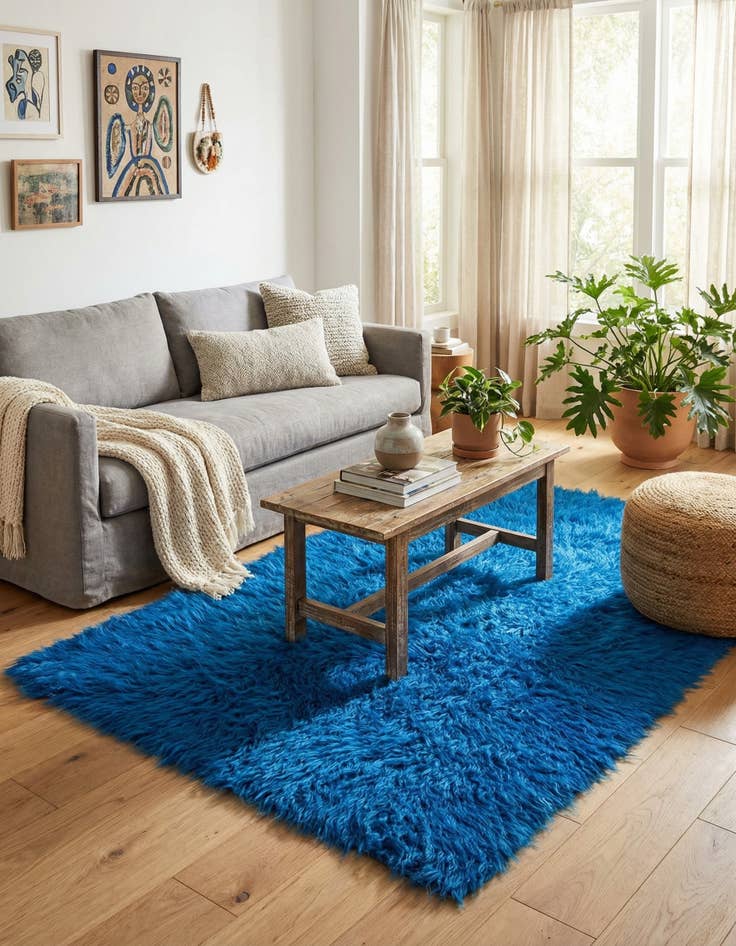 Detail image of  2' 4 x 5'  Hand Knotted Moroccan Wool Rug