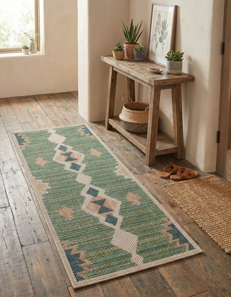 Detail image of 2' x 4'  Washable Baja Indoor / Outdoor Runner Rug