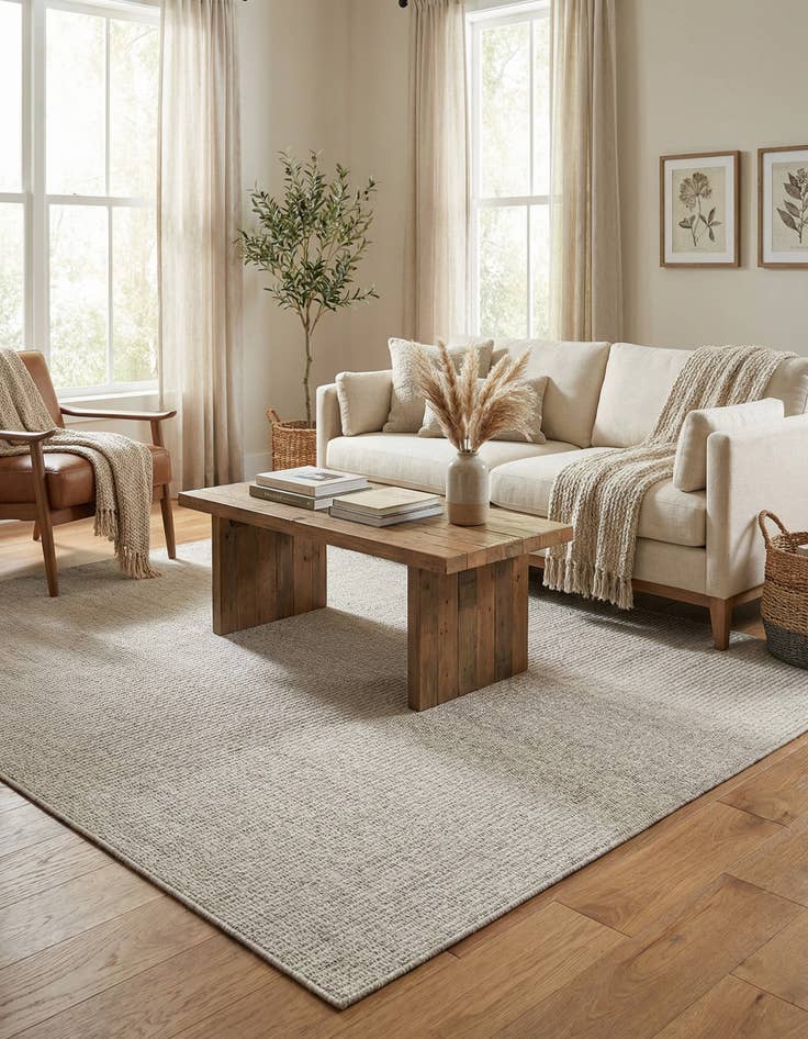 Detail image of 6' x 6'  Washable Solid Indoor / Outdoor Square Rug