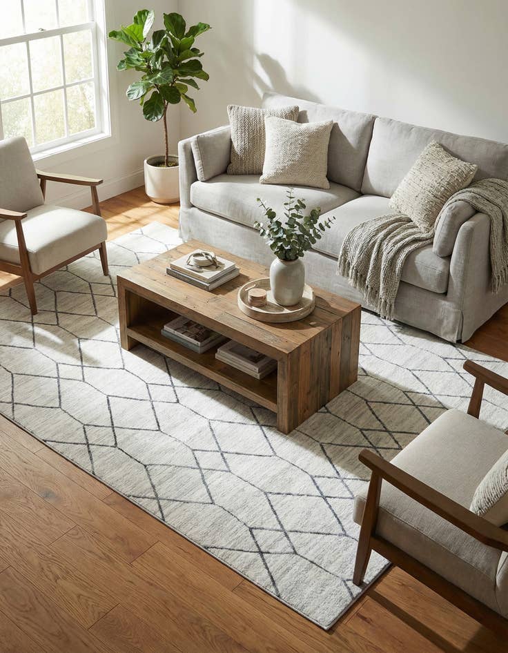 Detail image of  7' x 10' Lattice Trellis Rug