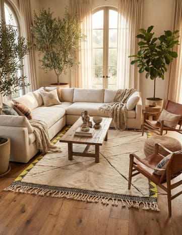 5' 4 x 9' Hand Knotted Moroccan Wool Rug