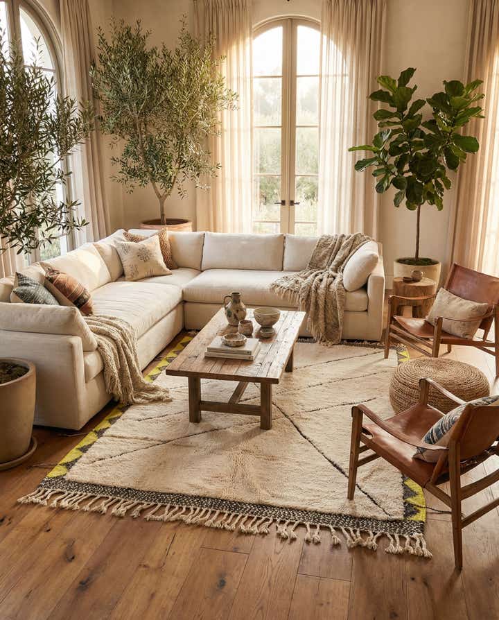 5' 4 x 9' Hand Knotted Moroccan Wool Rug