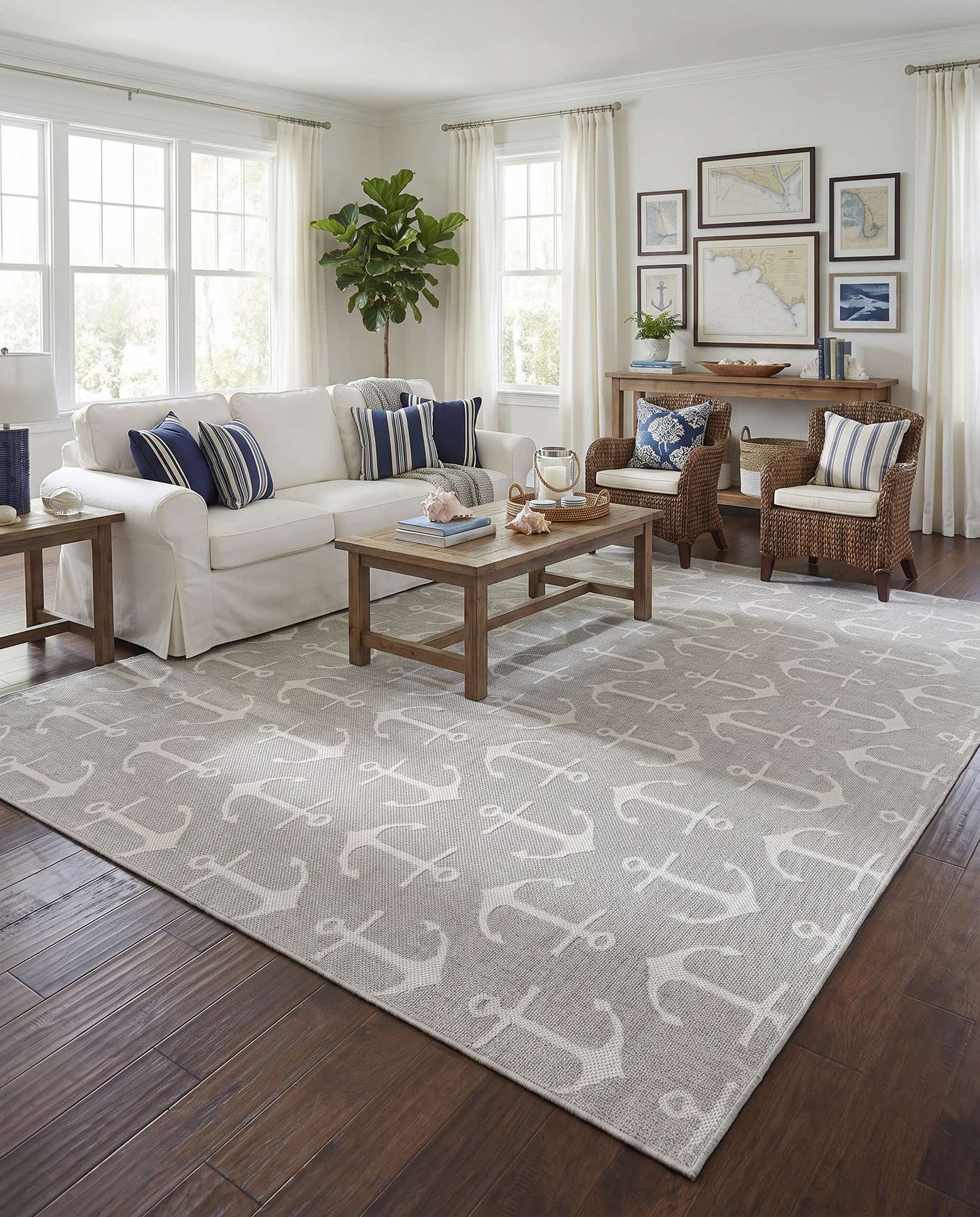 10' x 14' Easy-Clean Coastal Indoor / Outdoor Rug