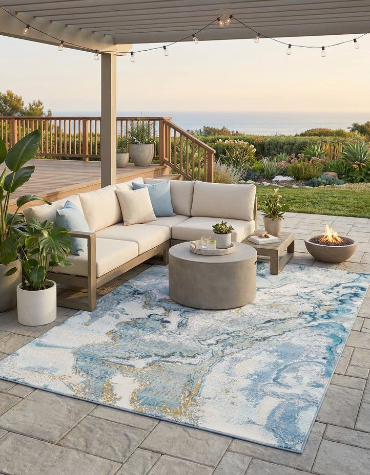 6' x 9' Easy-Clean Modern Indoor / Outdoor...