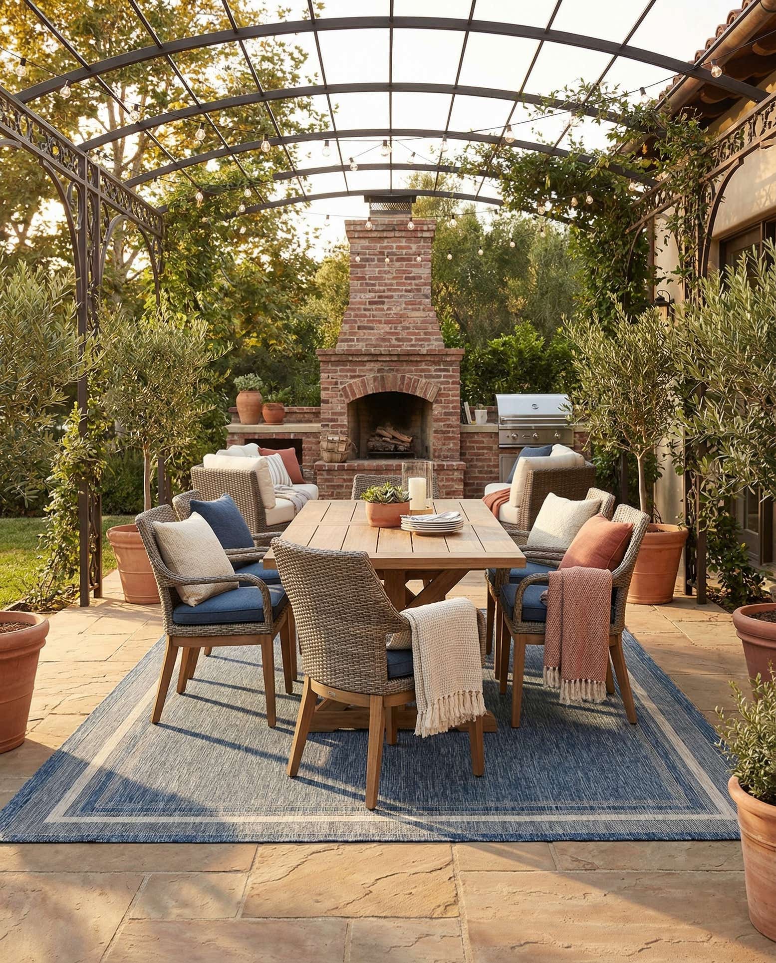 10' x 14' Easy-Clean Border Indoor / Outdoor Rug