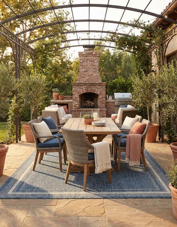 10' x 14' Easy-Clean Border Indoor / Outdoor Rug