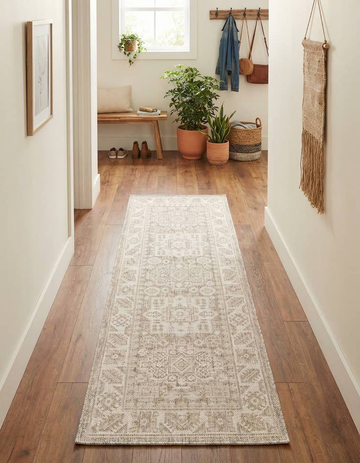 Detail image of 2' x 6' Easy-Clean Aztec Indoor / Outdoor Runner Rug