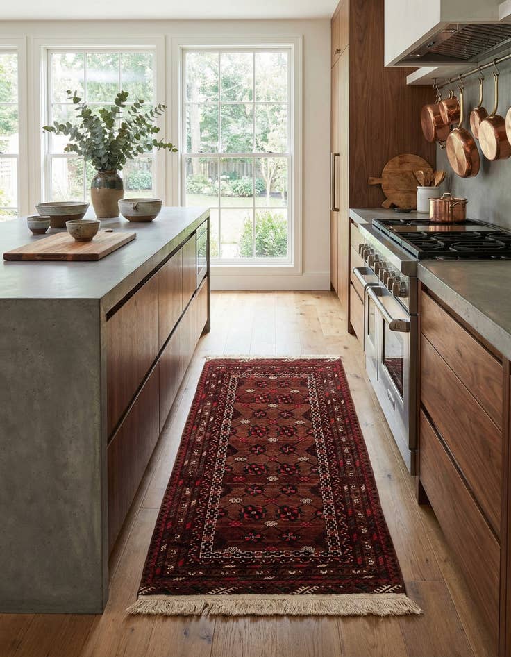 Detail image of 3' 5 x 6' 10  Hand Knotted Afghan Akhche Wool Rug