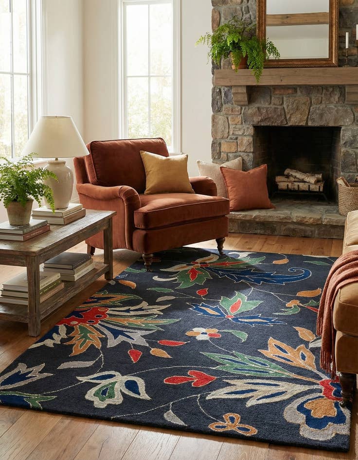 Detail image of 5' x 8' Agra Wool Rug