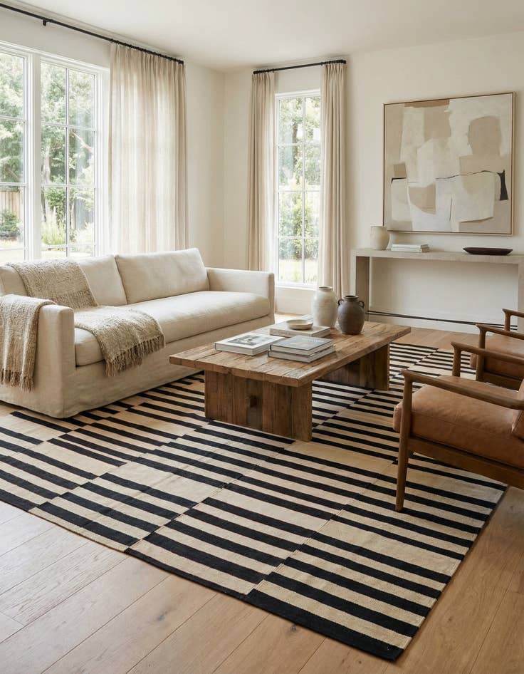 Detail image of  7' 4 x 10' 1  Hand Woven Kilim Modern Wool Rug