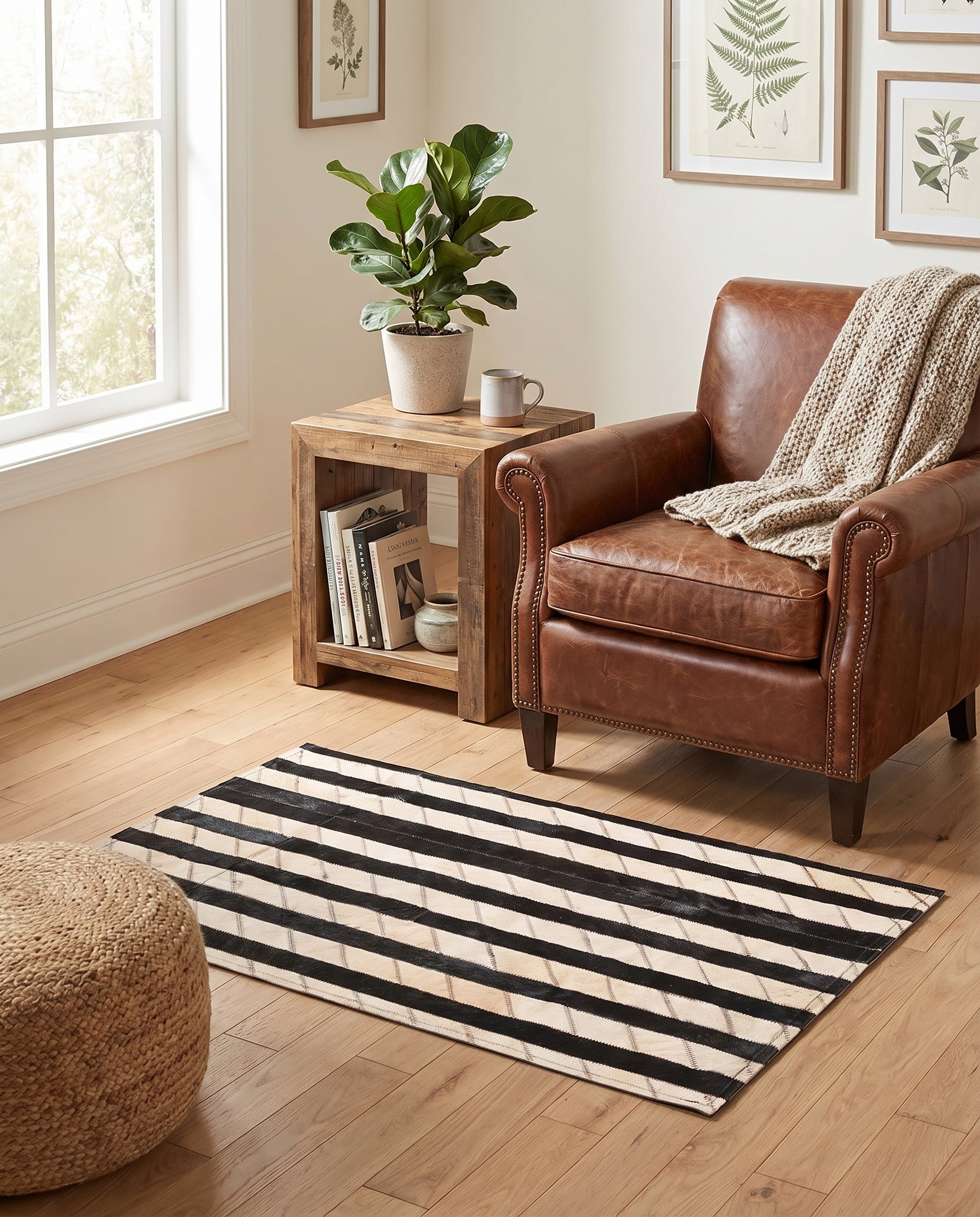 2' 1 x 3' 1 Cowhide Rug
