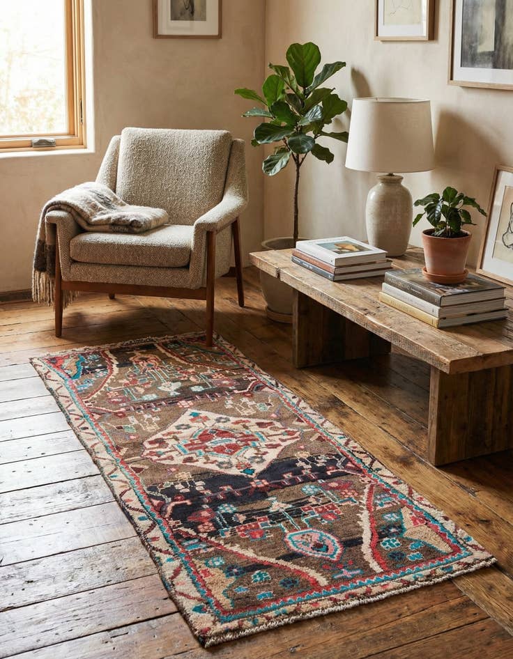 Detail image of 2' 4 x 6' 4  Hand Knotted Ultra Vintage Persian Wool Runner Rug