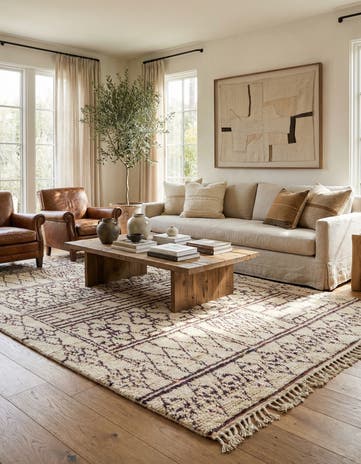6' x 9' 1 Hand Knotted Moroccan Wool Rug