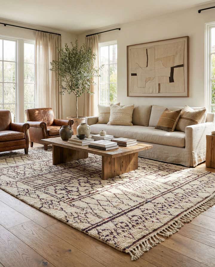 6' x 9' 1 Hand Knotted Moroccan Wool Rug