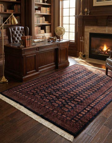 6' 4 x 8' 4 Hand Knotted Bokhara Oriental Wool Rug
