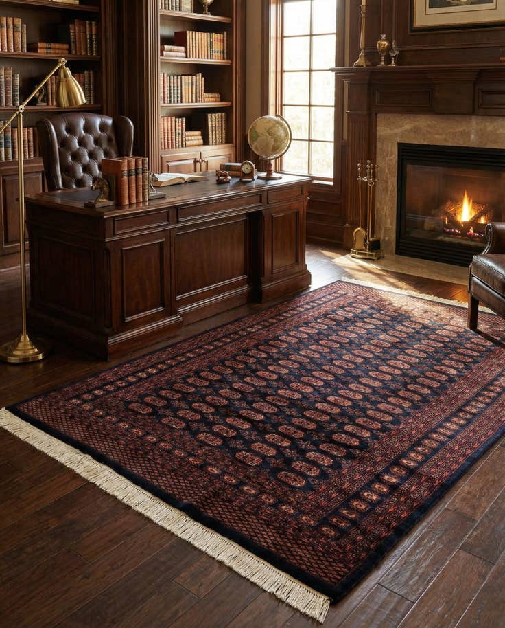 Detail image of 6' 4 x 8' 4 Hand Knotted Bokhara Oriental Wool Rug