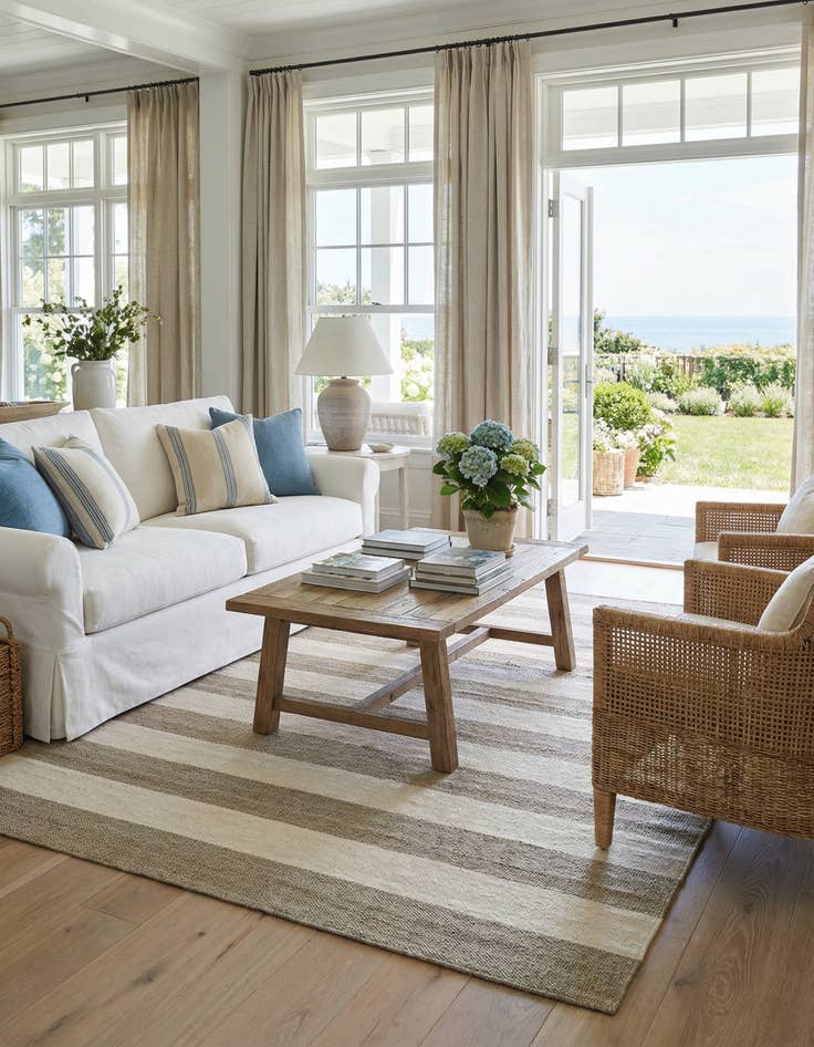 Detail image of 7' 10 x 7' 10  Hand Woven Jill Zarin Hamptons Square Rug