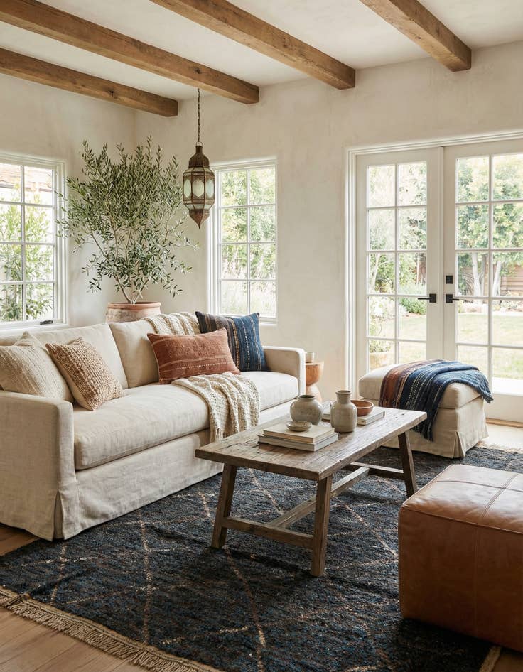 Detail image of 6' 1 x 9' 6  Hand Knotted Moroccan Wool Rug