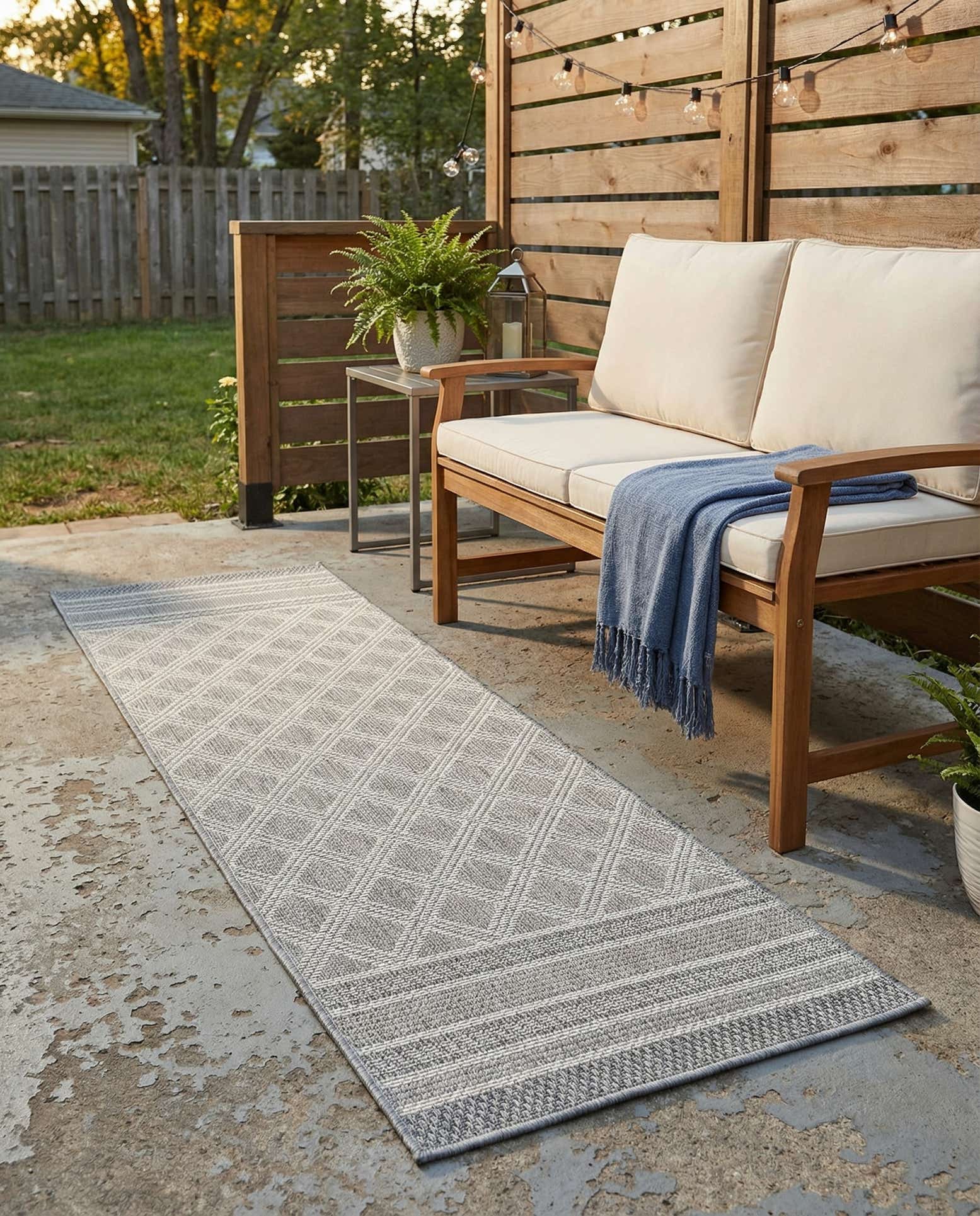 2' x 6' 1 Easy-Clean Trellis Indoor / Outdoor Runner Rug