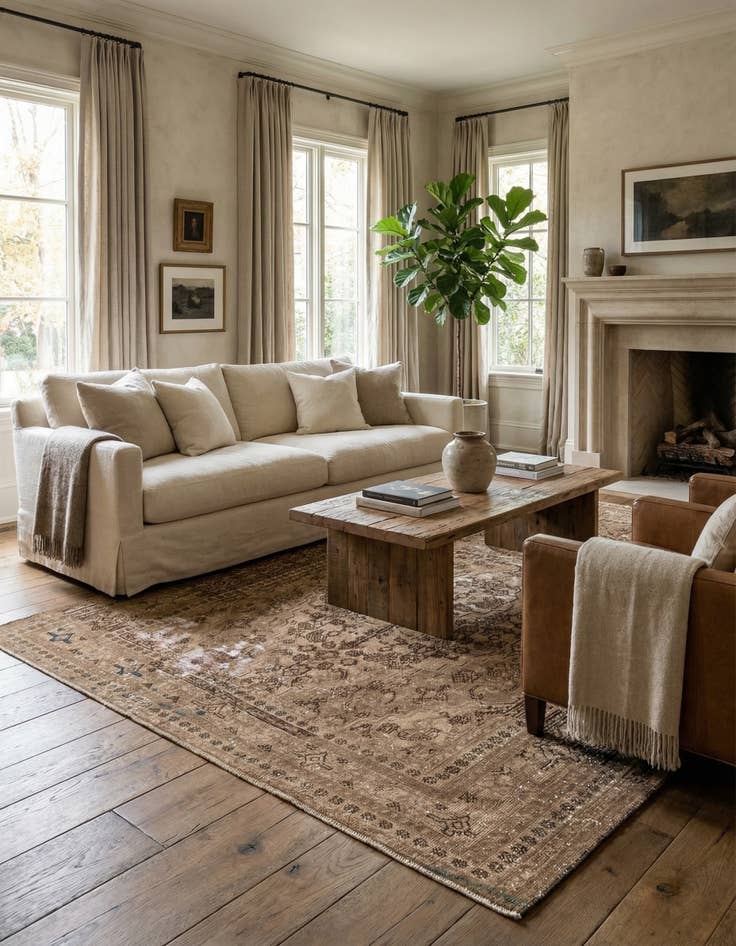 Detail image of 7' 3 x 9' 3  Hand Knotted Ultra Vintage Persian Wool Rug