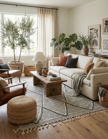 6' x 9' 8 Hand Knotted Moroccan Wool Rug